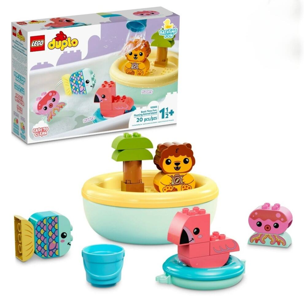 LEGO DUPLO Floating Animal Island Bath Toy 10966 Toddler 20 Pieces New